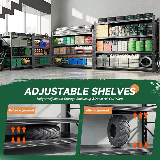 Letaya 68" W Storage Shelves Heavy Duty, 7000LBS Garage Shelving Units - Image 4