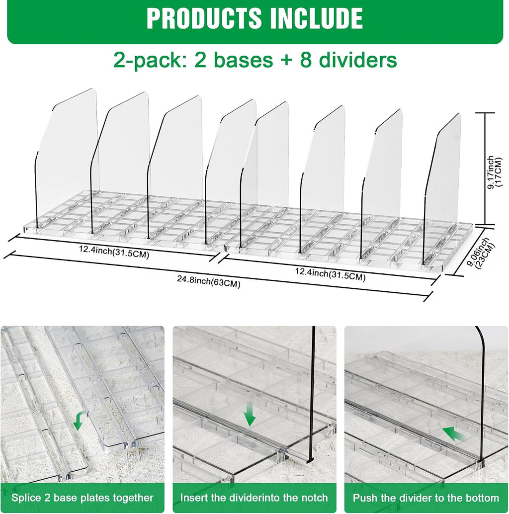 Bag & Purse Organizer for Closet, 4 Sets Adjustable Clear Handbag
