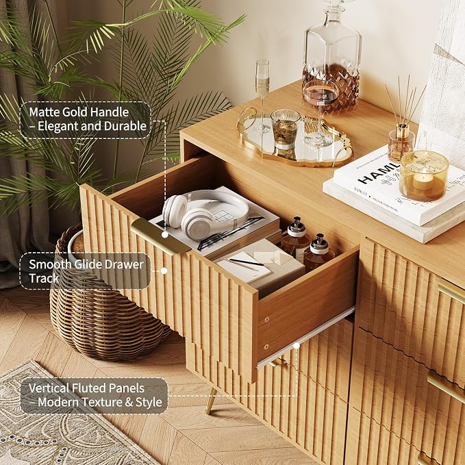 Garvee Fluted Dresser for Bedroom - Image 4