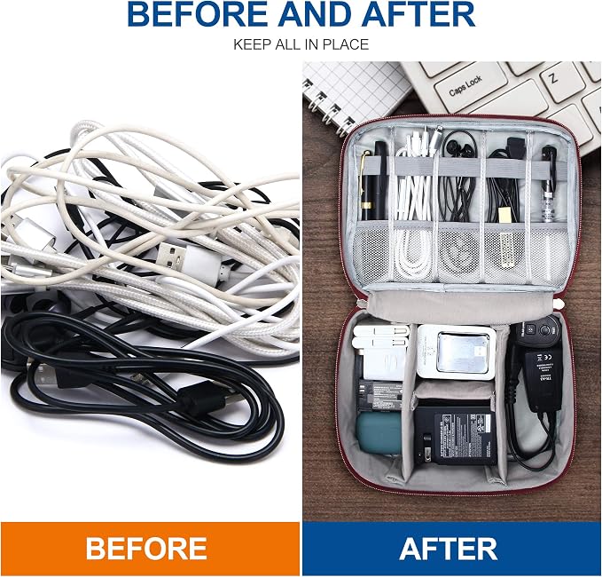 SELLYFELLY Electronics Organizer Travel Universal Cable Organizer Bag - Image 7