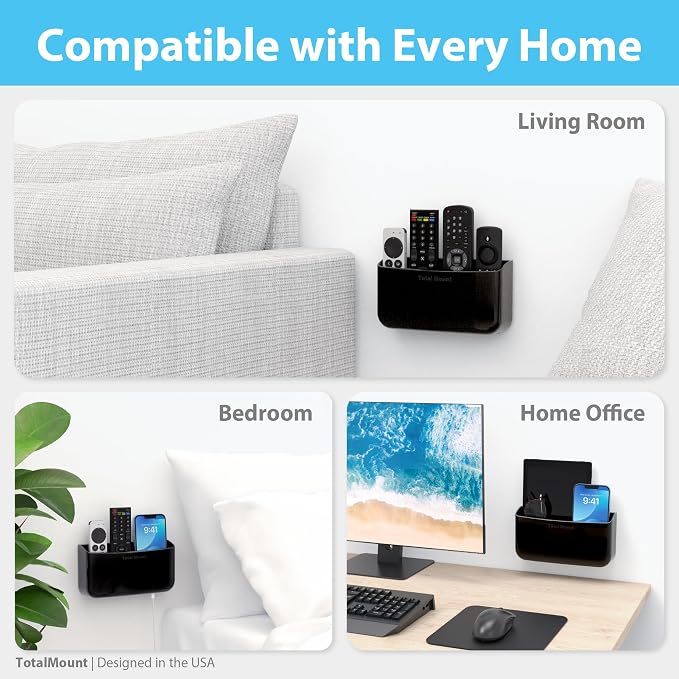 TotalMount Hole-Free Remote Holder – Eliminates Need to Drill Holes in Your Wall - Image 6