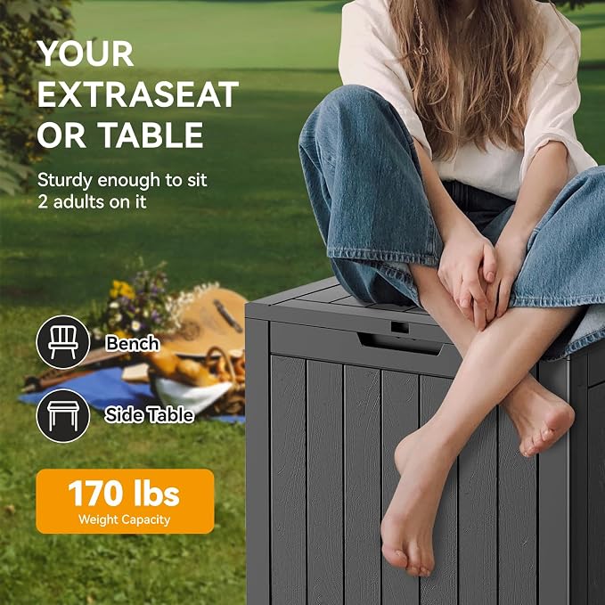 Outdoor Storage Deck Box Waterproof, Garden Tool, Backyard Cushion, Poolside - Image 5