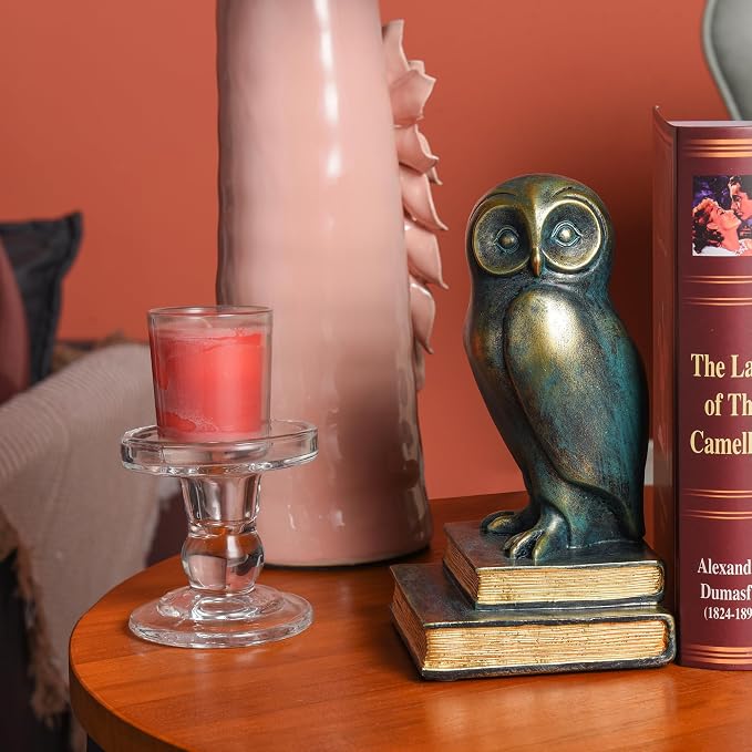 Book Ends for Shelves, Owl Decorative Bookends Bronze Bird Book Stopper Unique - Image 6