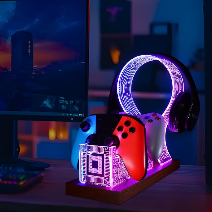 YuanDian Gamer Gifts for Teenage Boy, Desk Gaming Headset and Controller Stand - Image 7
