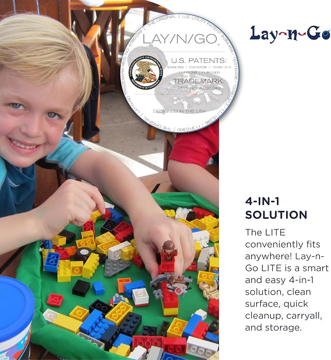 Lay-n-Go 2-in-1 Small Portable Drawstring Toys Storage Organizer and Play Mat - Image 8