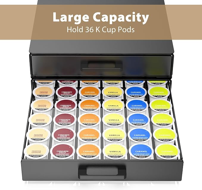 Storage Organizer Drawer for K-Cup Pods, ZECENN Coffee Pods Holder for Keurig - Image 4
