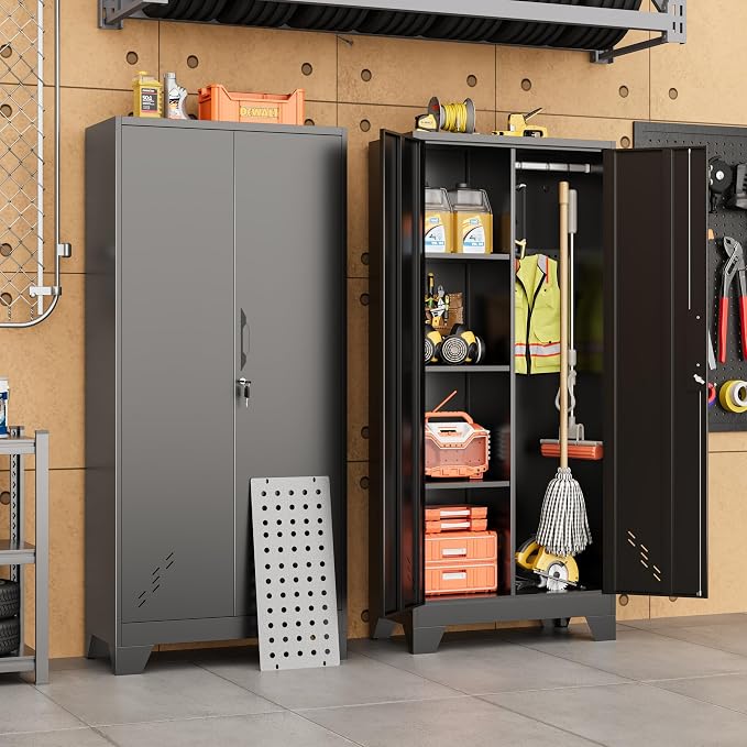 Storage Cabinet 61" H, Metal Tools Storage Cabinet - Image 2