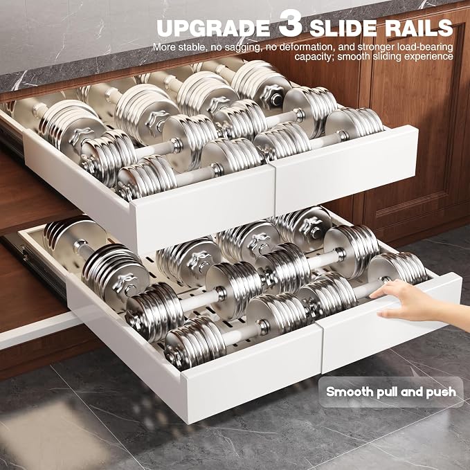 4 Pack Pull Out Cabinet Organizer Expandable Width and Depth, Slide Out Drawers - Image 7