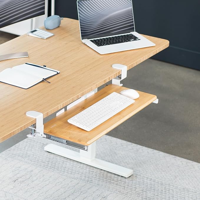 VIVO Large Clamp-on Computer Keyboard and Mouse Under Desk Slider Tray - Image 9