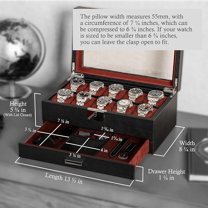 ROTHWELL 10-Slot Watch Box in Leather - Image 2