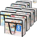 BlissTotes 8 Pack Clear Clothes Storage Bags, Moving Bags, Foldable Blanket by BlissTotes