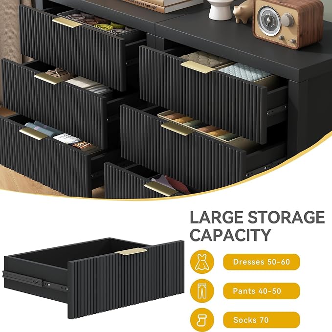 3 Drawer Dresser, Modern Wood Storage Chest of Drawers Organizer - Image 4