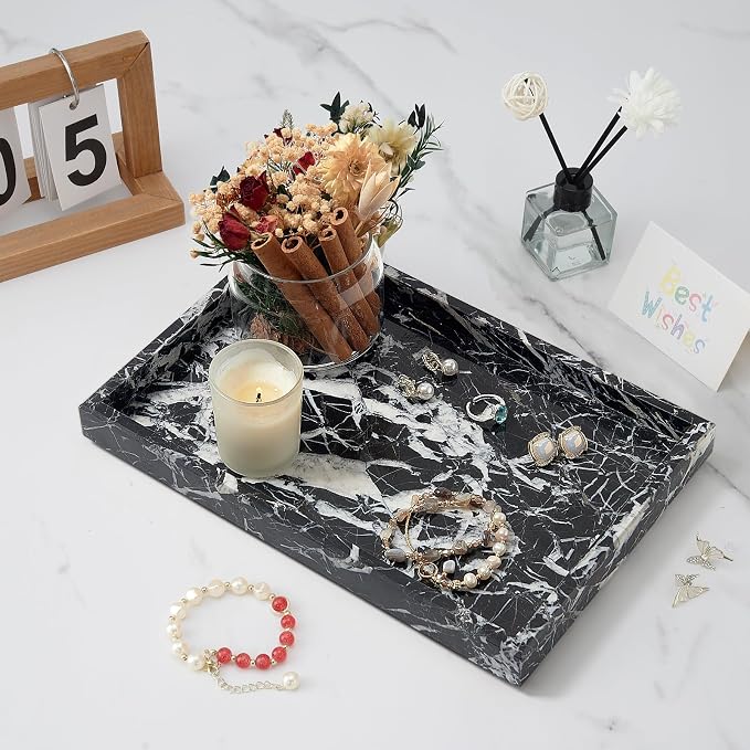 Marble Bathroom Tray, Pure Natural Vanity Tray, Marble Tray - Image 2