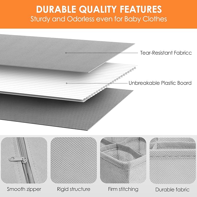 Drawer Organizer Clothes, 8 Pack Dresser Organizer Bins - Image 4