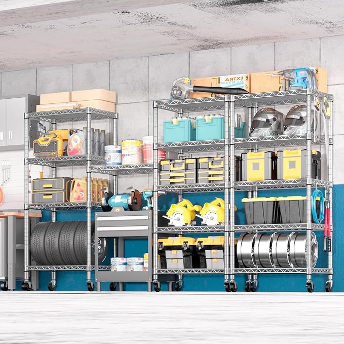 PrimeZone 3 Pack Steel Storage Wire Shelving 5 Tier Metal Shelves - Image 7