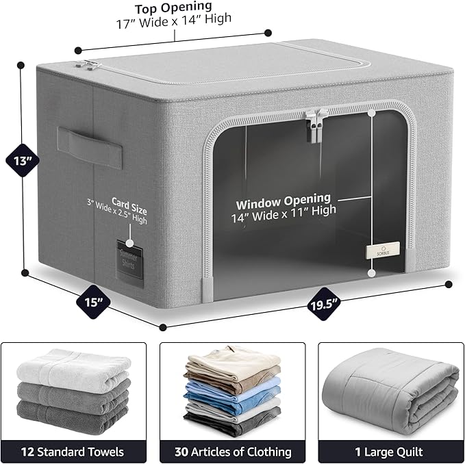 Sorbus Storage Bins with Metal Frame - Image 4