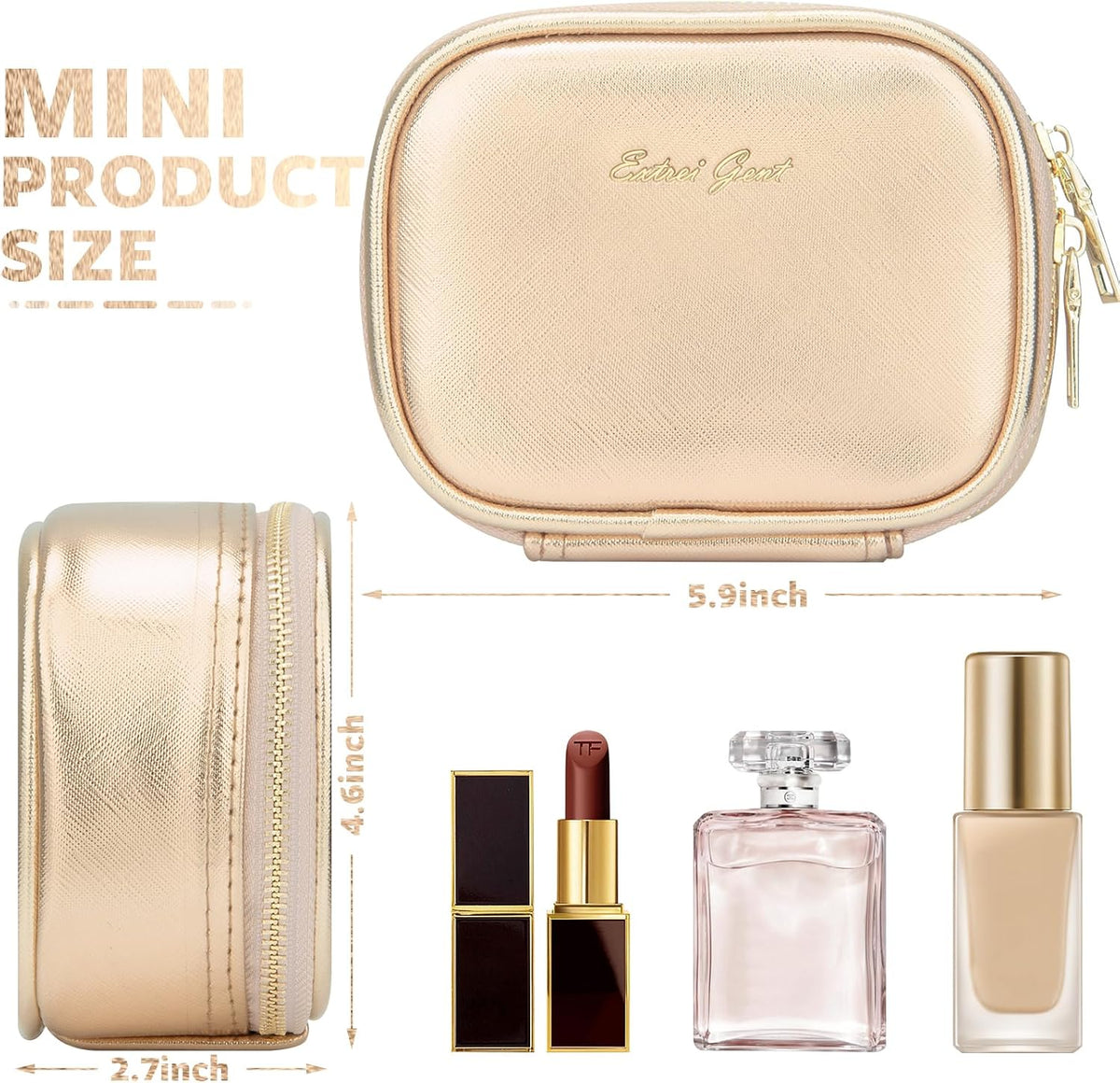 Mini Makeup Bag with Led Mirror, Small Travel Make up Bag 3 Light