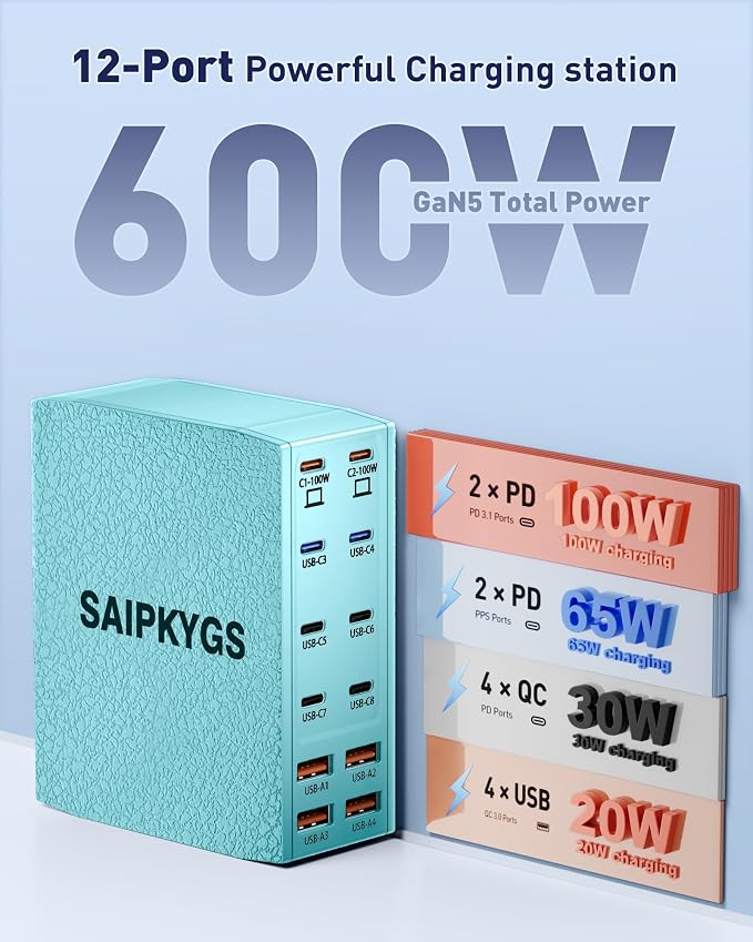 Charging Station, 12-Port USB C Charger Block - Image 2