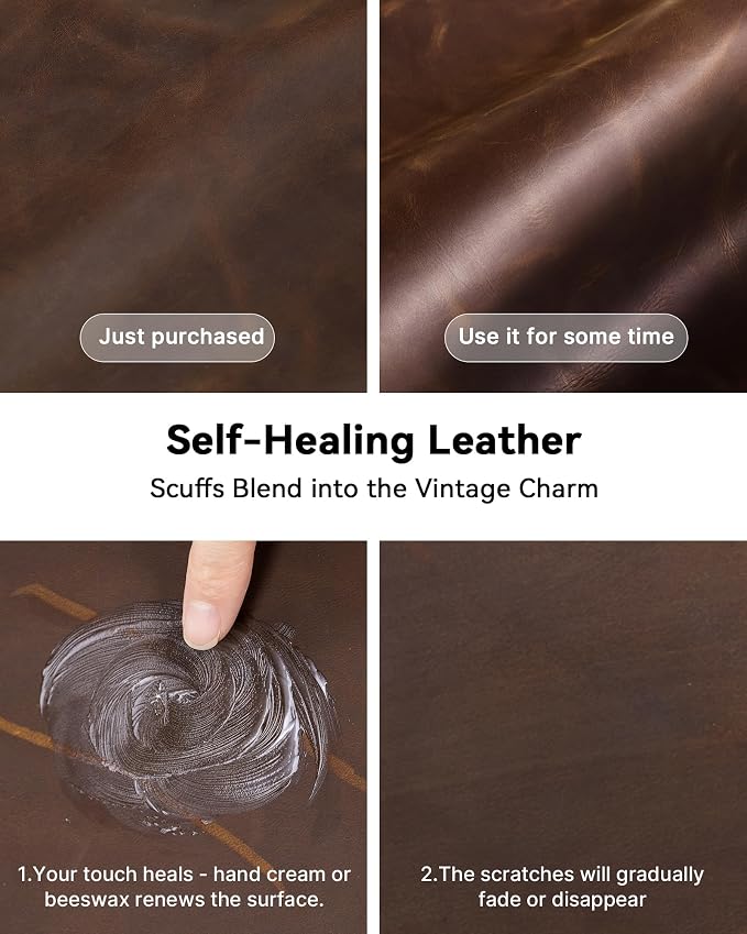 YSAGi Leather Desk Mat, 31.5"x15.8"Real Leather Desk Pad, 3mm Thick Desk Blotter - Image 4