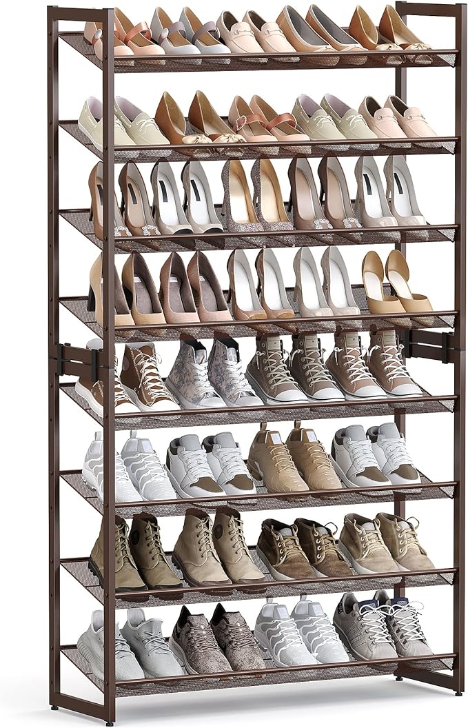 SONGMICS Shoe Rack, 8-Tier Shoe Organizer, Metal Rack by SONGMICSbySONGMICSHOME