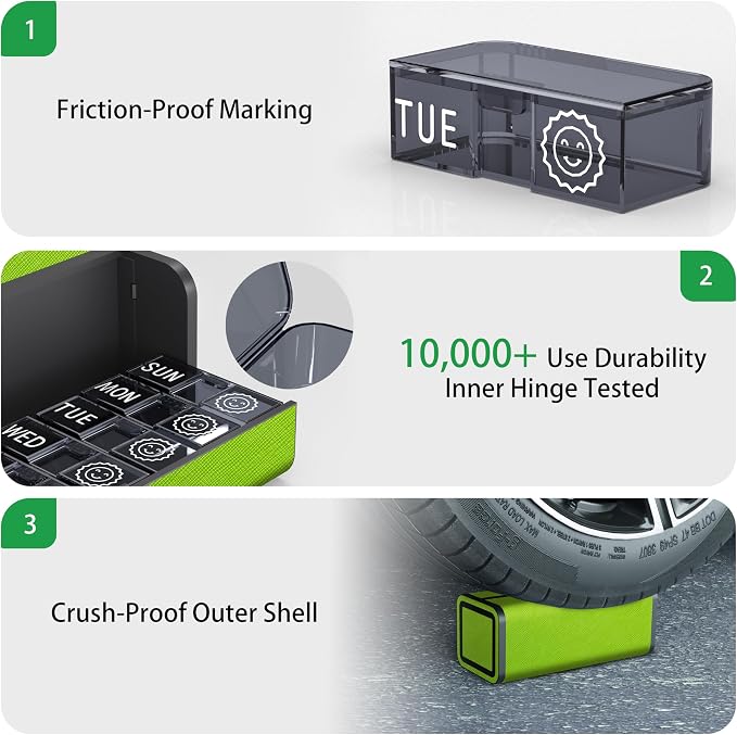 Weekly Pill Organizer 2 Times a Day, 7-Day Large Travel Pill Box 7 Day - Image 2
