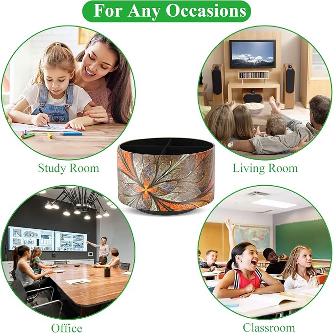 lizimandu Round Leather Art Supply Organizer, Remote Control Holder, 360 Degree - Image 8