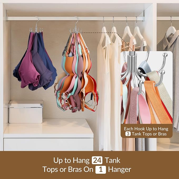 ZEDODIER Tank Top Hanger, 2 Pack Rotatable Bra Organzier - Image 3