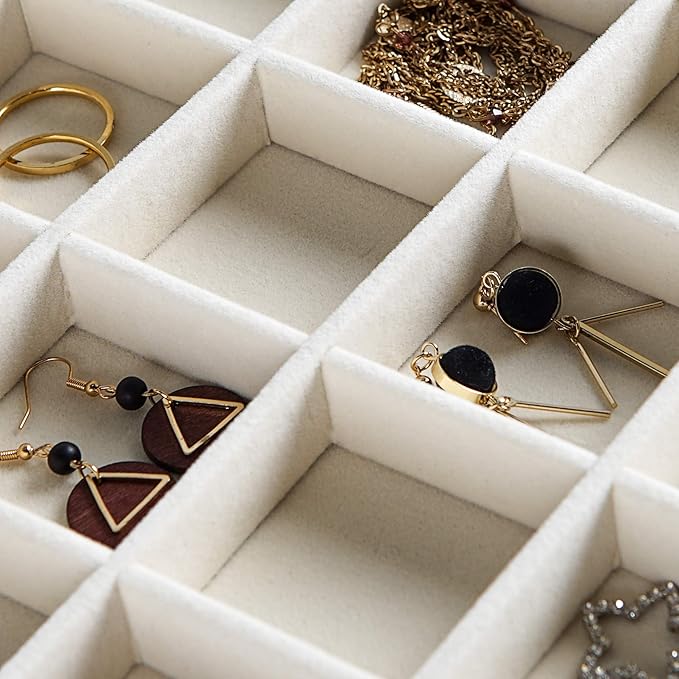 Frebeauty Velvet Jewelry Tray, 12 Grid Jewelry Organizer - Image 6