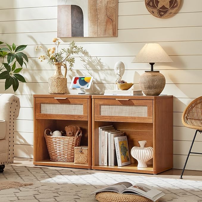 LEYAOYAO Rattan Nightstand - Image 4