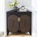 Small Corner Storage Cabinet, Mid Century Modern Floor Corner Cabinet by JanmerHome