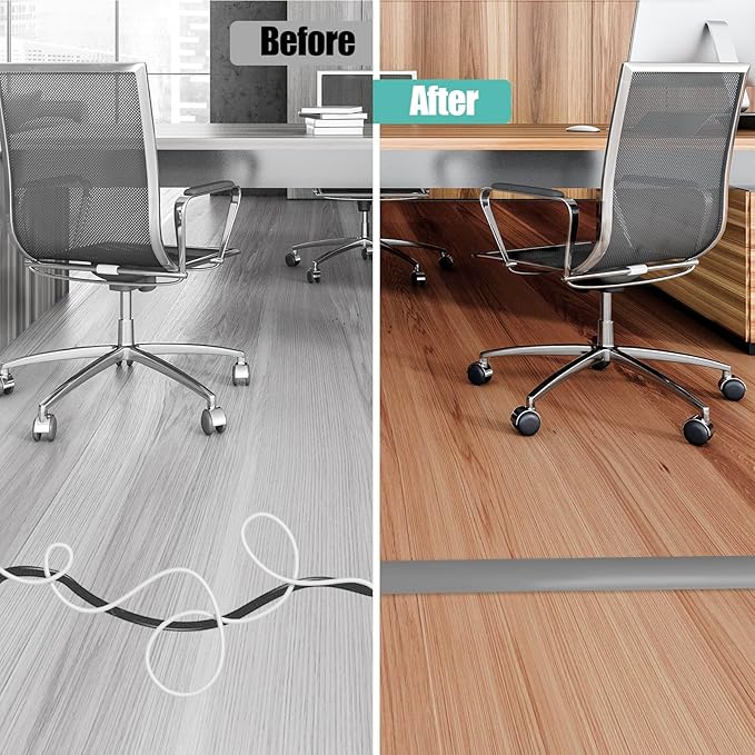 Floor Cord Cover Self Adhesive Cord Hider, 3.3FT Cable Management, Extension - Image 5