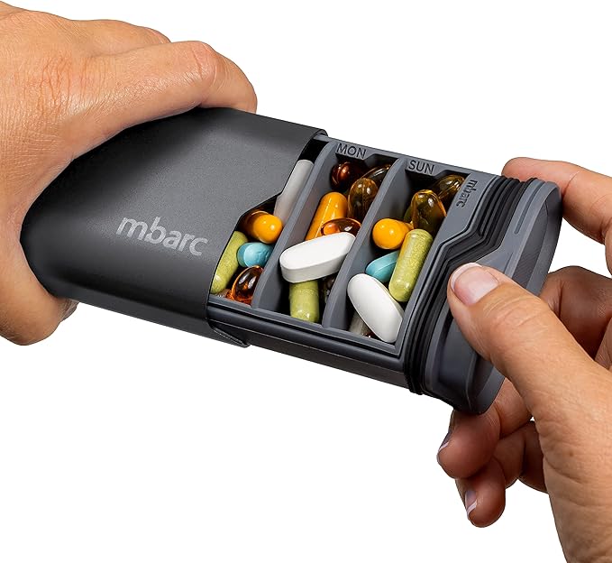 mbarc XL 7 Day Weekly Pill Organizer – Extra Large Capacity Pill Box - Image 2