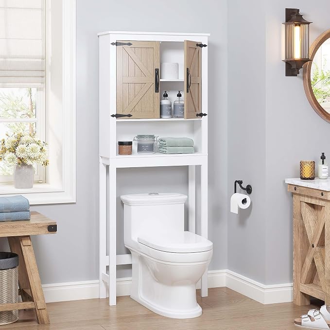 Spirich Over The Toilet Storage Cabinet, Farmhouse Over Toilet Bathroom - Image 3