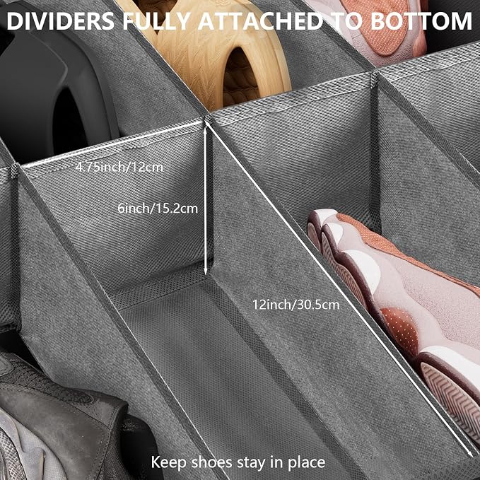 homyfort 32 Pairs Shoe Organizer Under Bed, Underbed Shoe Storage Boxes Bins - Image 8