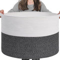 INDRESSME XXXLarge Cotton Rope Basket 21.7" x 21.7" x 13.8" Woven Baby Laundry by INDRESSME