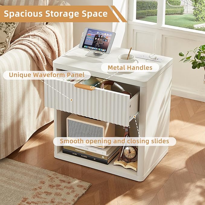 LEYAOYAO Fluted Farmhouse Nightstand Set of 2 - Image 6