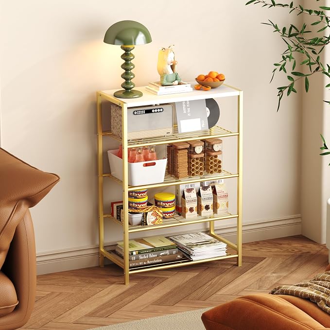 HOMEFORT 5-Tier Shoe Rack, Shoe Storage Shelf, Industrial Shoe Tower, Narrow - Image 4