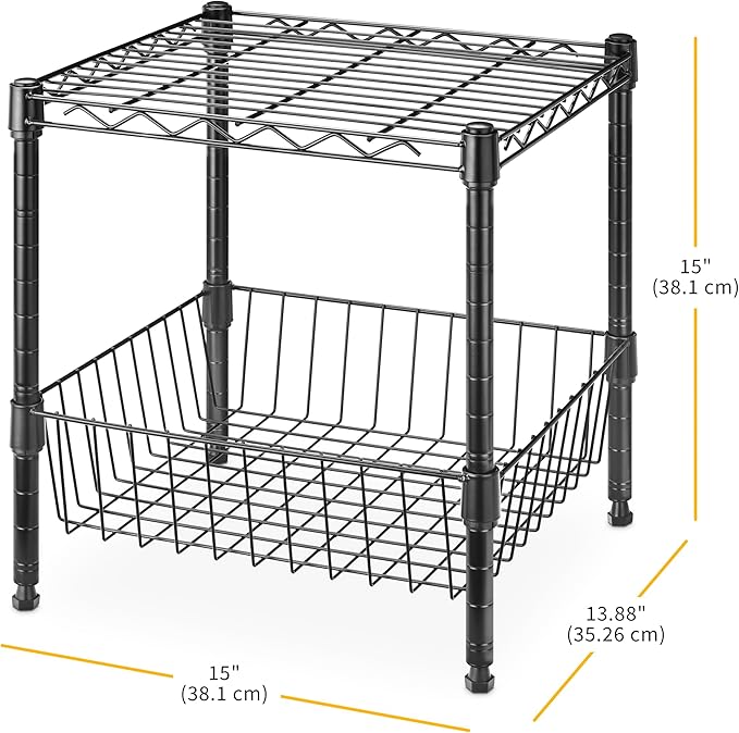 Whitmor 2 Tier Metal Storage Shelves, Heavy Duty Shelf - Image 3