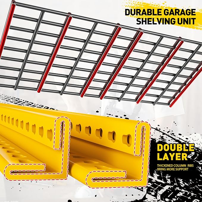 REIBII Garage Shelving Load 3000LBS, 5-Tier Storage Shelves, Adjustable Heavy - Image 4