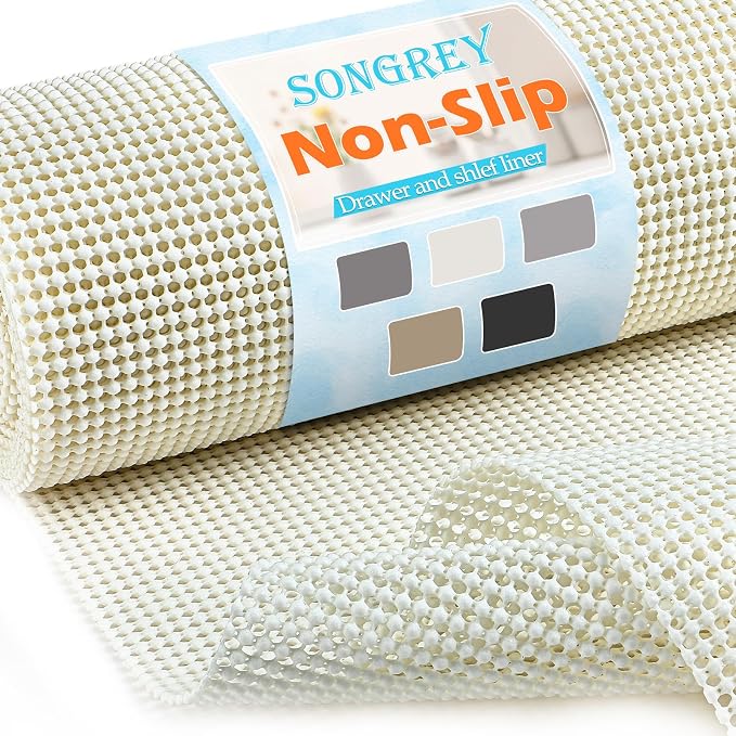 Songrey Non-Adhesive Drawer and Shelf Liner, Non Slip Cabinet Liners, Protect by Unknown