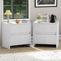 White Nightstand Set of 2, Modern Night Stand by HOCAT