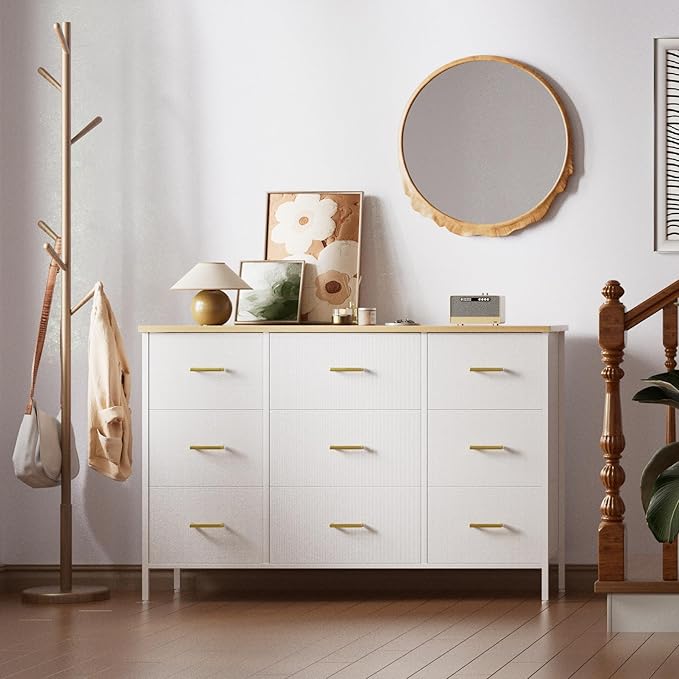 Wide TV Stand Modern TV Console, 9 Drawers Dresser - Image 7