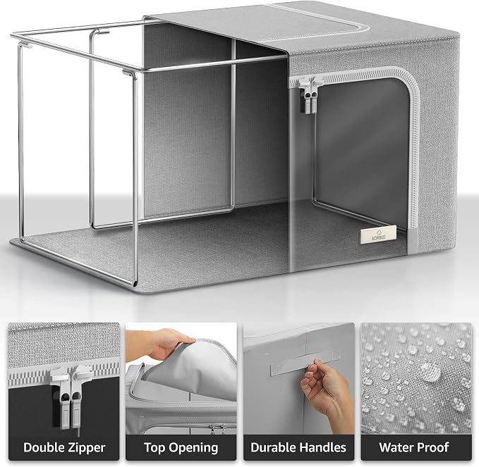 Sorbus Storage Bins with Metal Frame - Image 5