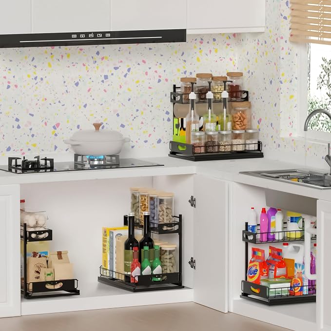 Under Sink Organizer with Pull-Out Drawers, Kitchen Sink Organizer, 2 Tier - Image 5