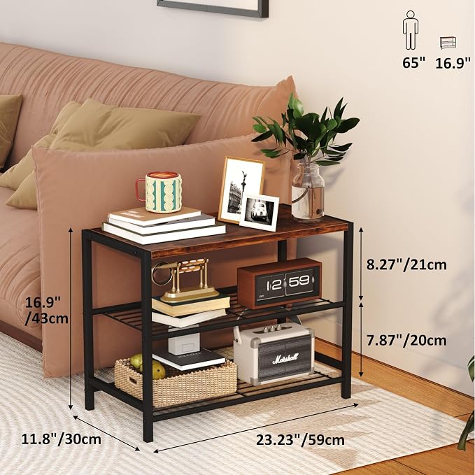 Yusong Shoe Rack Organizer, 3 Tier Industrial Shoe Storage Shelf - Image 3