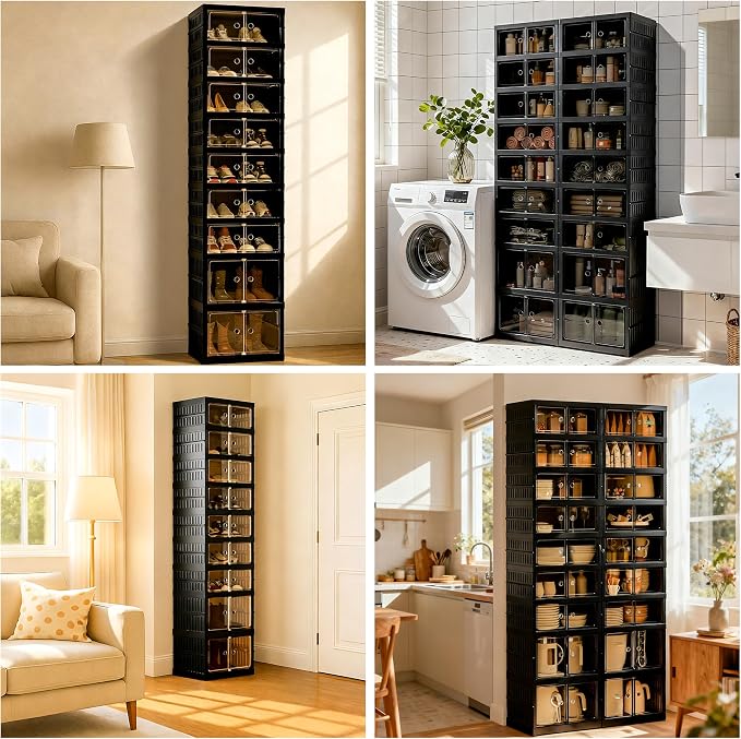 Foldable Shoe Organizer Storage Box, Portable Extra Large Folding Shoe Rack - Image 7