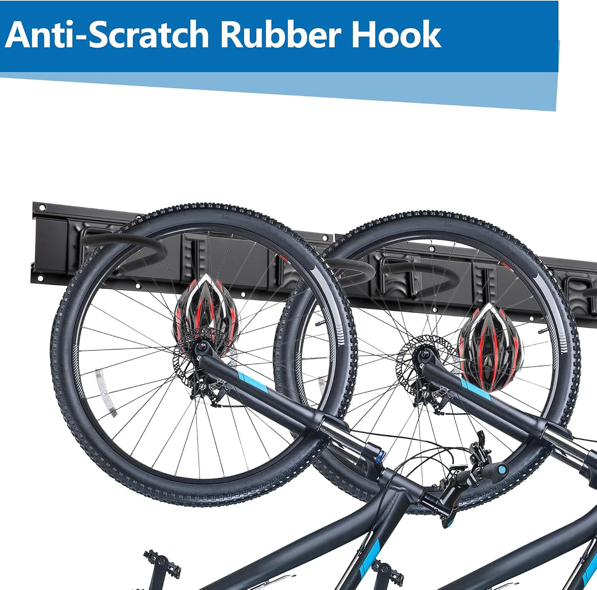 Sinoer 60.36in Vertical Wall Bike Rack Holds 6 Bikes 5 Helmet Hooks