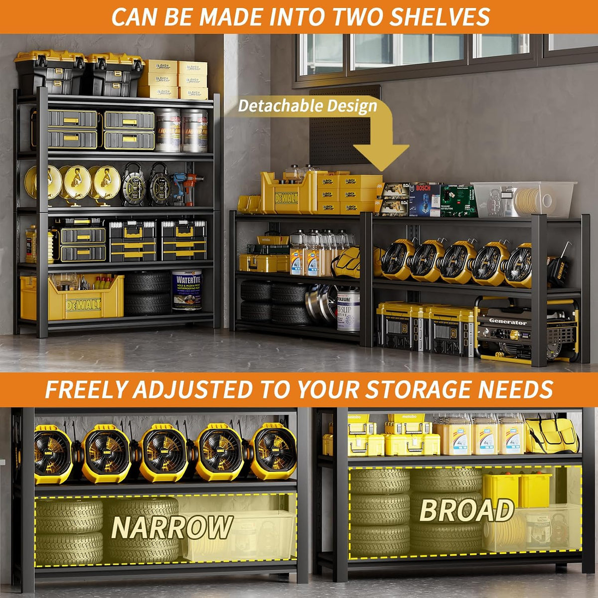 Dyoung 5 Tier Adjustable Garage Shelving Units 63" H Storage Utility
