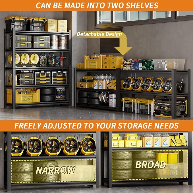 Dyoung 5 Tier Adjustable Garage Shelving Units 63" H Storage Utility Shelves - Image 5