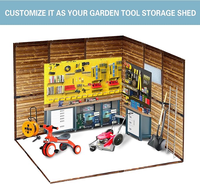 Shed 8' x 8' Storage Shed, 8x8 FT Wood Sheds & Outdoor Storage Clearance - Image 6